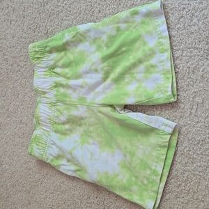 365 Kids GIRLS Green White Tie Dye Long Shorts With Pockets Size 4